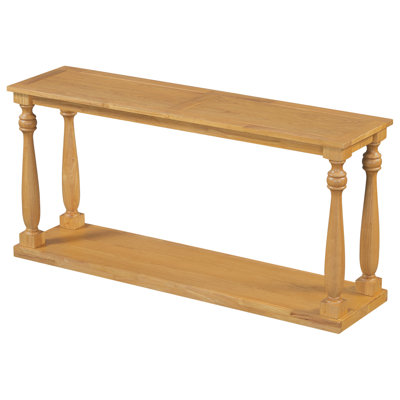 Vintage Wood Grain Console Table With Bottom Shelf And Four Vase Legs, Suitable For Entryway, Hallway, Living Room, Bedroom by Darby Home Co