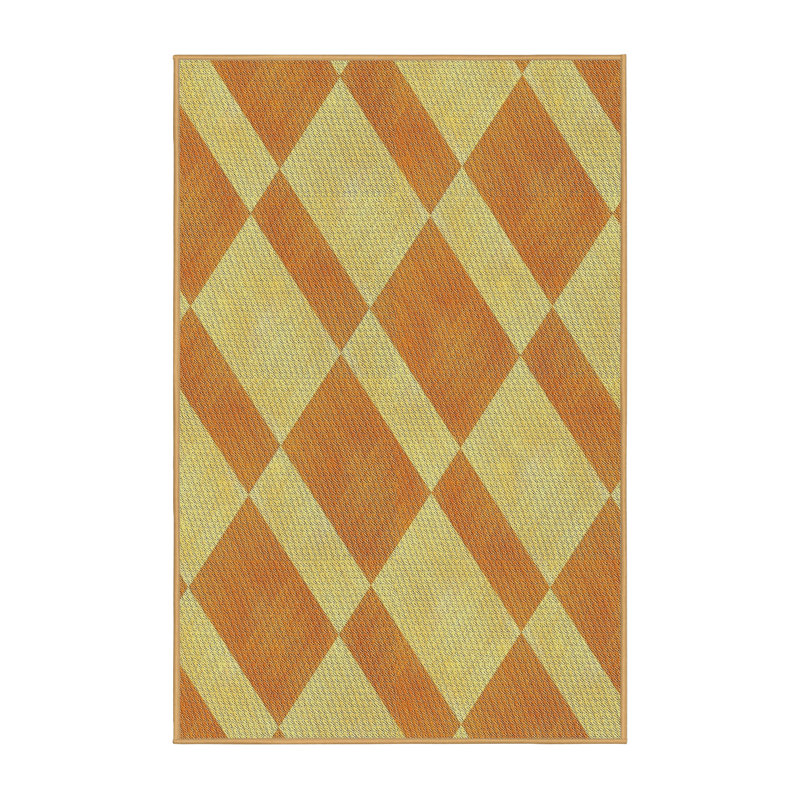 Tapis décoratif orange géométrique Scalise, Rectangle 2 pi x 5 pi