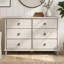 Commode double traditionnelle à 6 tiroirs avec pieds fuselés en bois massif Aleana-1635057369