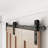 JUBEST Matte Black Steel Bi-folding Standard Double Barn Door Hardware Kit (Doors Not Included)