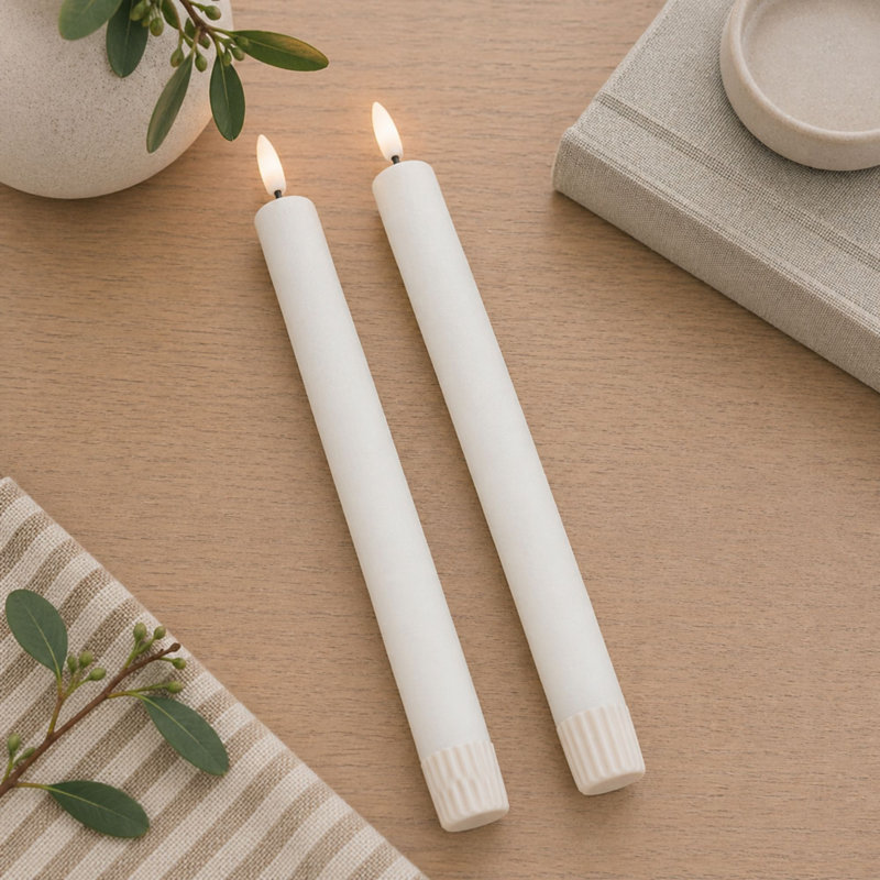 Bougie FIA Wick Taper, Blanc, Cône de 9,5 po x 0,75 po