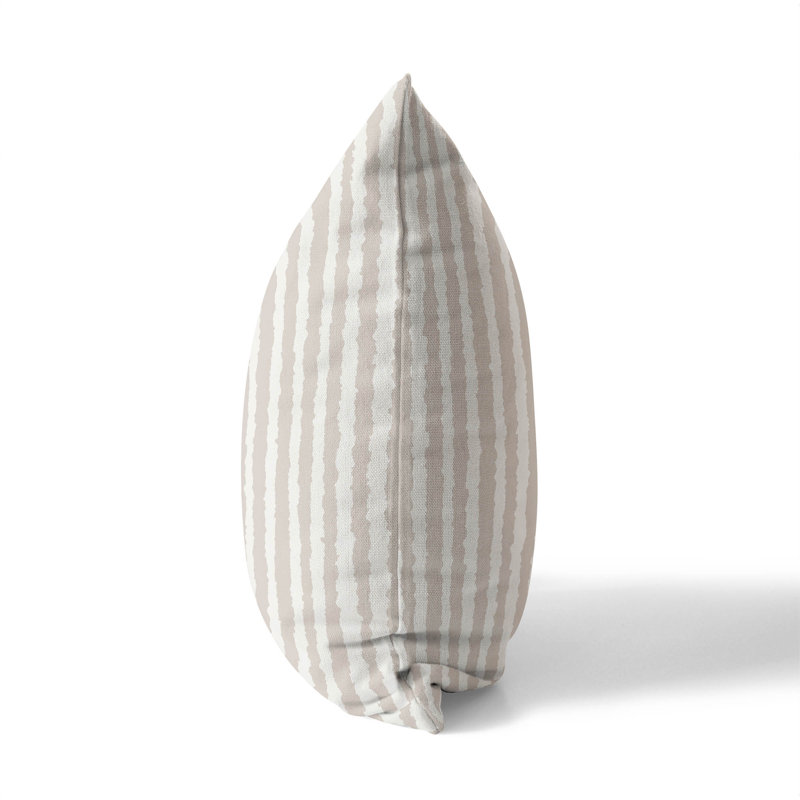 Coussin Long Gen, H 26 po x l 26 po, Rayure taupe