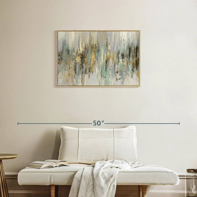 Dégoulinant d'or, Cadre flottant en bois naturel, 46 po x 31 po