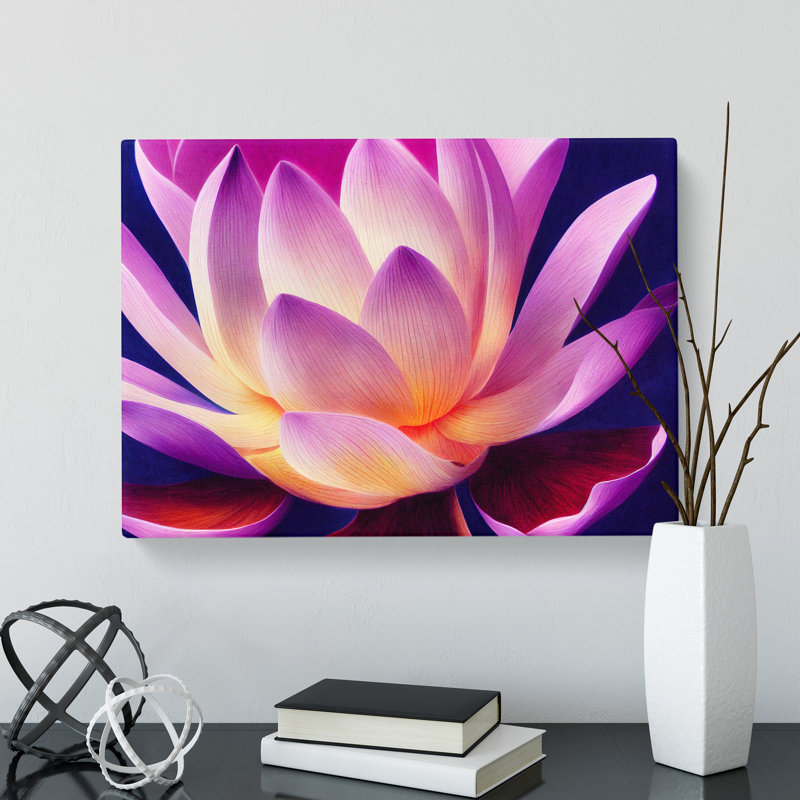 Eye Catching Lotus Flower - Wrapped Canvas, 50cm H x 76cm W x 3cm D