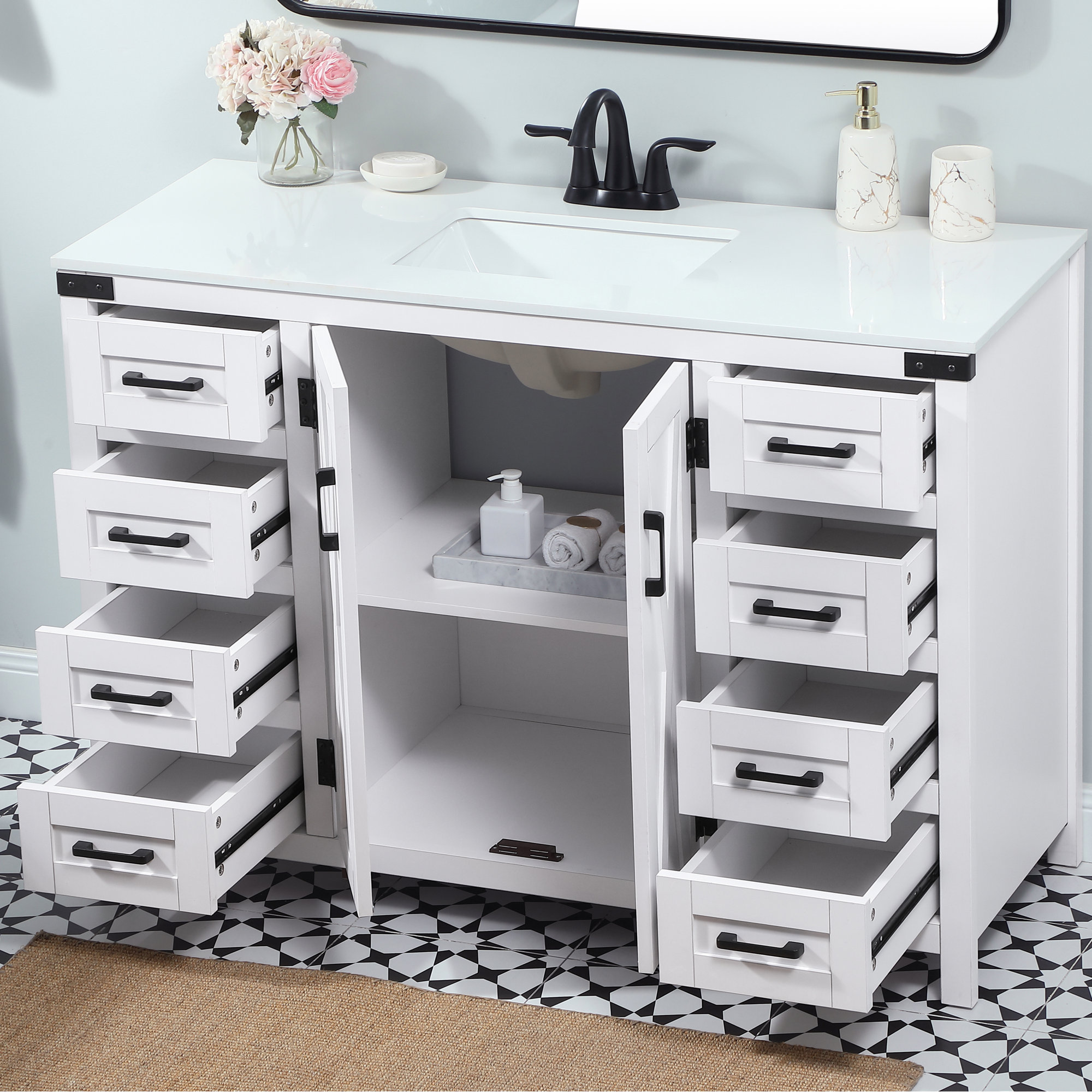 Slayton 48'' Single Bathroom Vanity, White