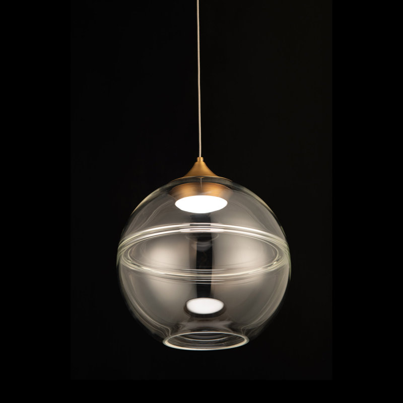 Luminaire suspendu sphère à DEL à intensité variable Bistro avec abat-jour unique fabriqué à la main, 3000K