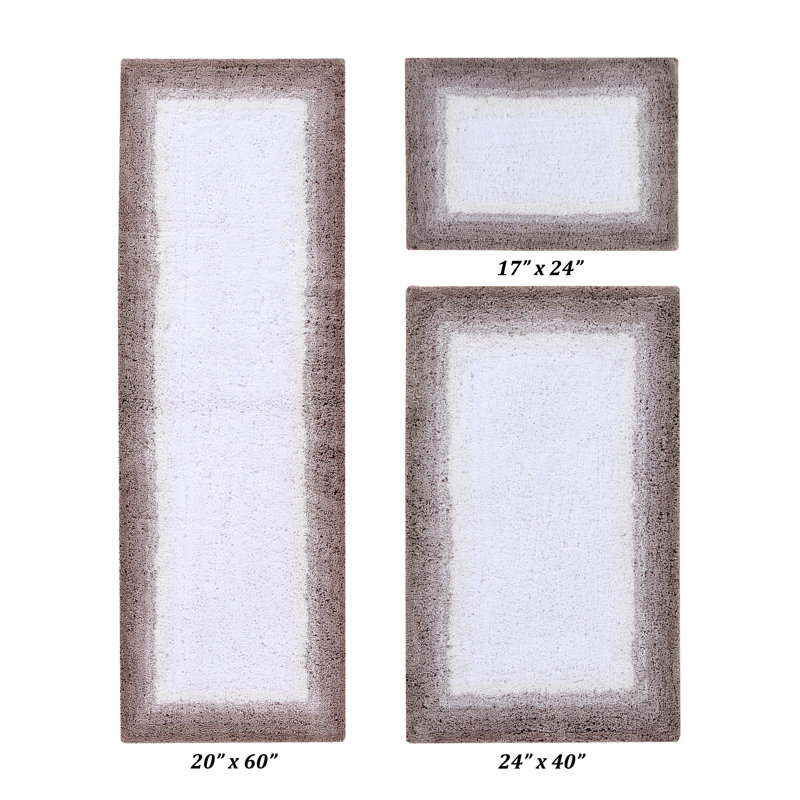 Ensemble de tapis pour salle de bain 100% coton 1615 GSM Benine, 3 PC (17 po x 24 po | 24 po x 40 po | 20 po x 60 p, Beige