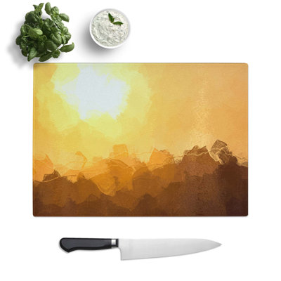 Glass Mountain Layers in Abstract Chopping Board