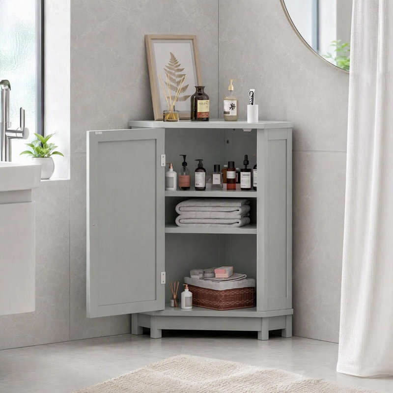 Armoire de rangement de plancher autoportante 31,4 "H avec tablette réglable, Gris