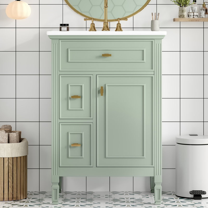 Meuble-lavabo 24 po avec lavabo, Vert