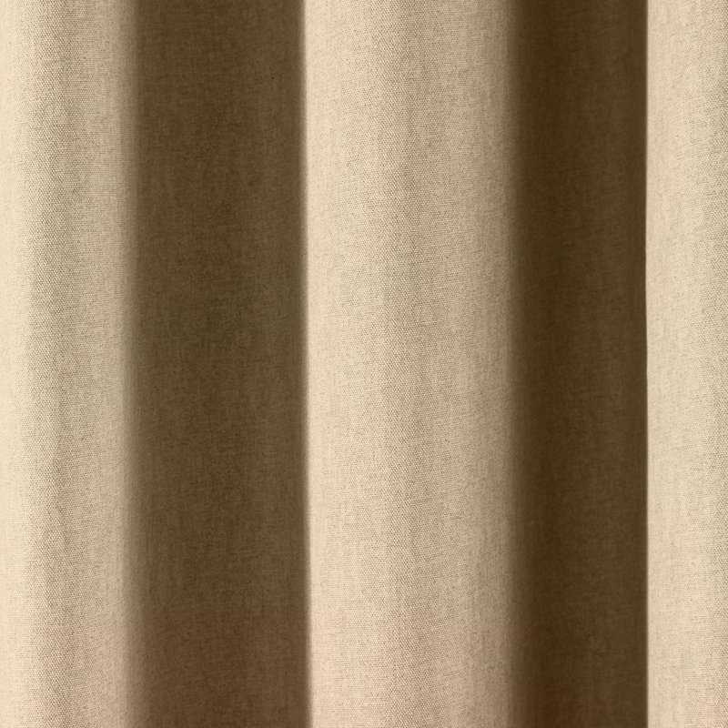 Cannes 100% Cotton Blackout Sliding Panel Pair, Natural, 58.50cm Width x 137cm Drop