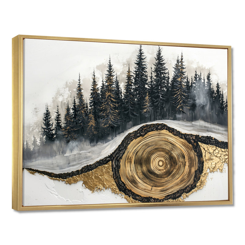 Gerrin - Landscapes Wall Art, H 24 po x l 32 po, Impression encadrée flottante, Doré