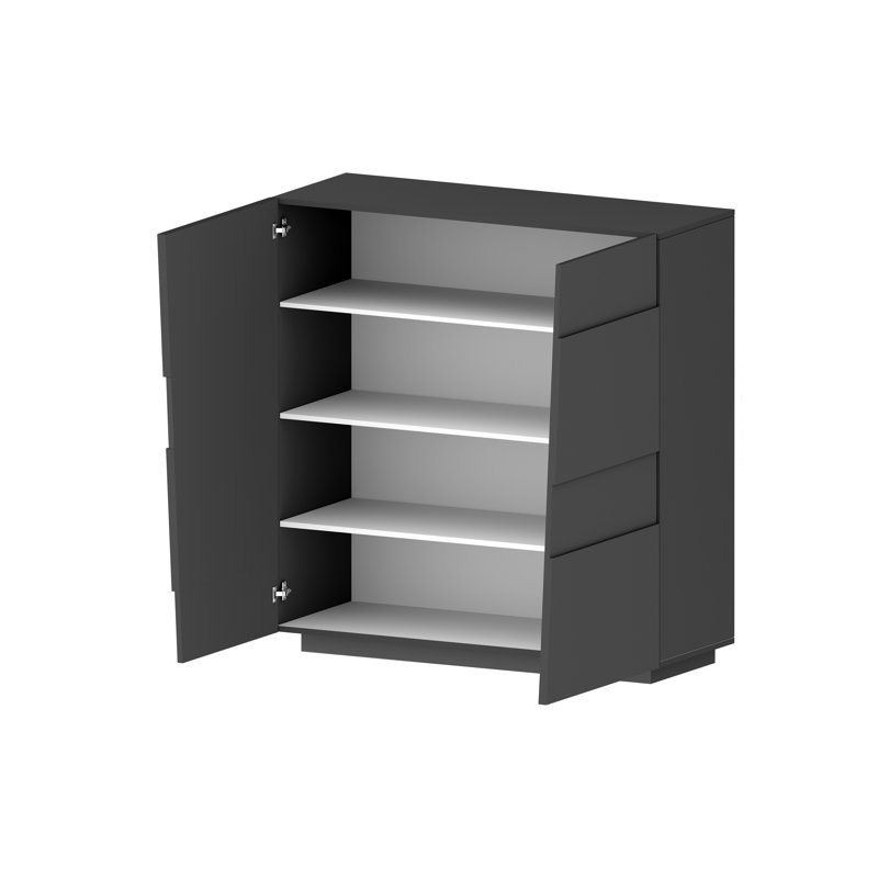 Virenque Highboard 120cm Mat Anthracite, Grey Anthracite