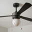 Ventilateur de plafond baseball noir mat 48 po avec lumière intégrée et chaînes de traction Prominent Home