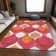 Tapis géométrique en polyester résistant aux taches et lavable à la machine