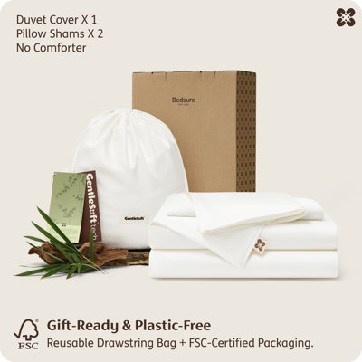 Bedsure PureWoven 100% Organic Bamboo Cooling Duvet Cover Set