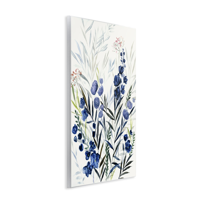 "Varied Indigo Herbs", art mural sur bois par Hannah Dawson, H 15 po x l 10 po