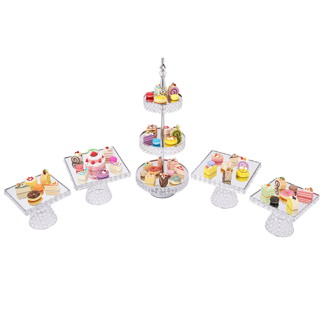 5Pcs Crystal Cake Holder Dessert Table Display Rosdorf Park 