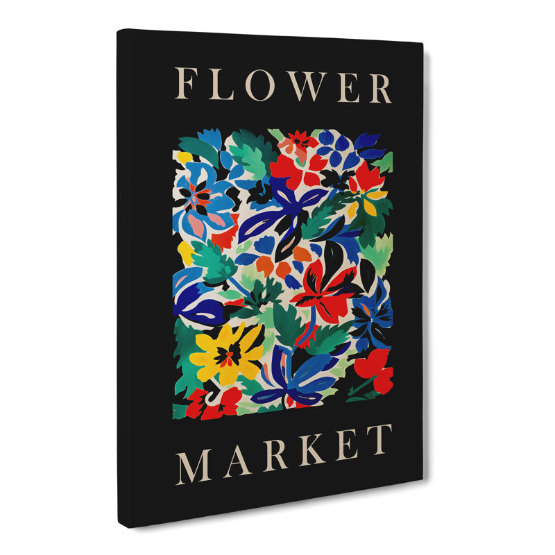 Black Collection Flower Market Exhibition No.5 - Wrapped Canvas