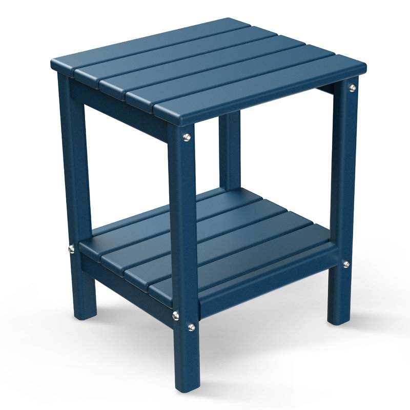 Matei 14 L x 13 W Outdoor Adirondack Side Table, Blue