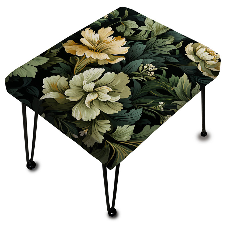 Victorian Stealth Flowers I - Camouflage Rectangle Ottoman