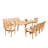 10 - Person Teak Patio Dining Set with Oval Table-68427864-107167689