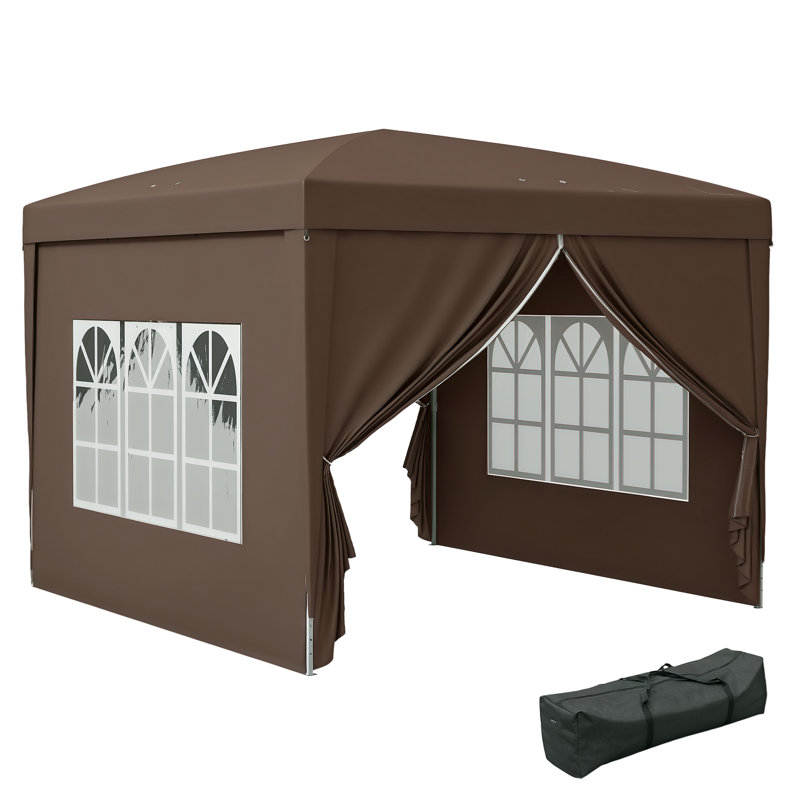 Medberry 3m x 3m Steel Pop-up Gazebo, Brown