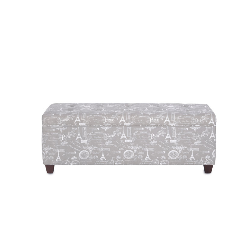 Cappiello Upholstered Storage Bench, Ecru