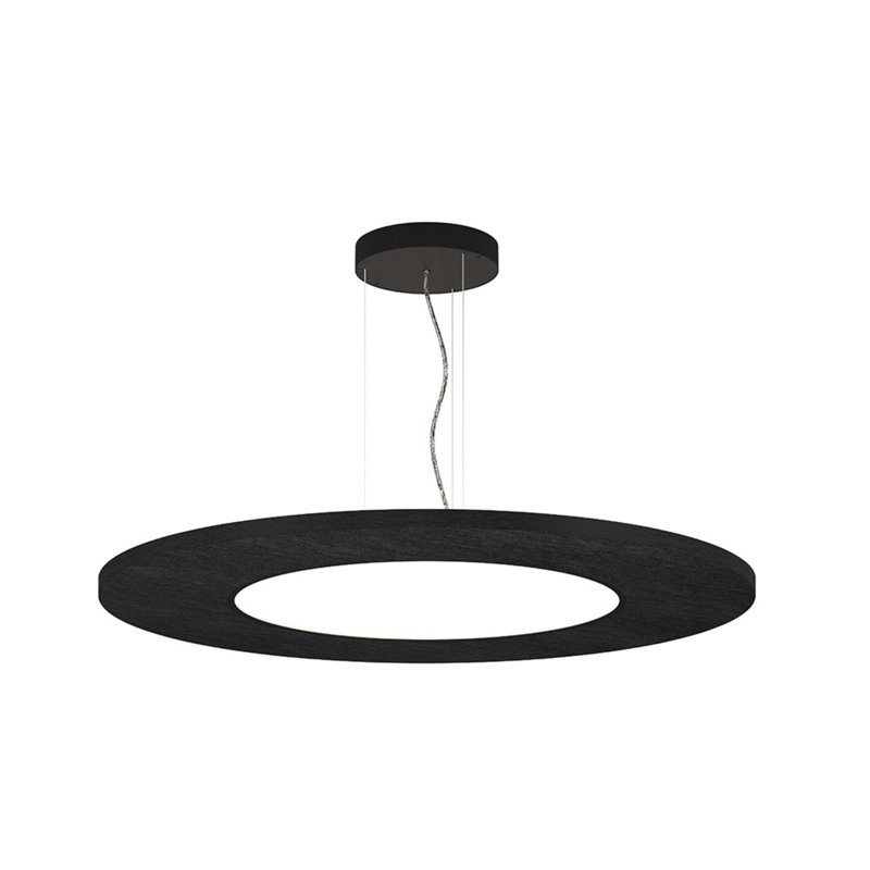 Luminaire suspendu rond Jazz, Noir, Direct / indirect, L 24 po