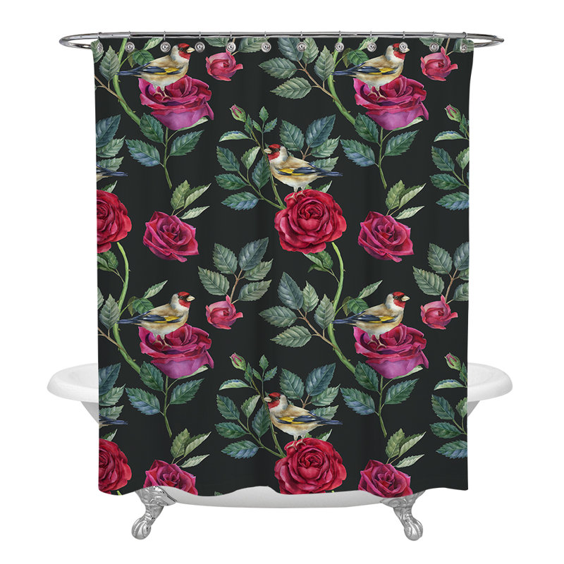 Rideau de douche simple à motif floral hub, H 72 po x l 70 po
