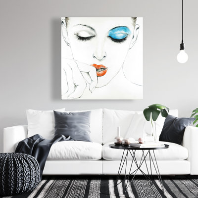 «Outline of Femme Portrait in», reproduction de peinture à l'huile sur toile tendue