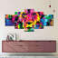 «Lion Abstract Lion Face», ensemble de 5 pièces sur toile-93060697