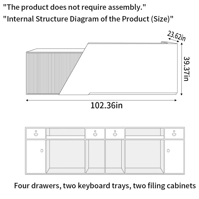 No Assembly Nayaab with Lockable Drawer, Storage Cabinet, Silent Keyboard Tray, for Home/Office Use