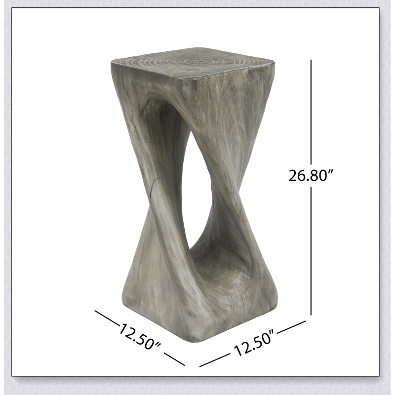 Table d'appoint d'extérieur Twist Shape avec texture semblable au bois, béton léger pour la terrasse, le balcon et la piscine