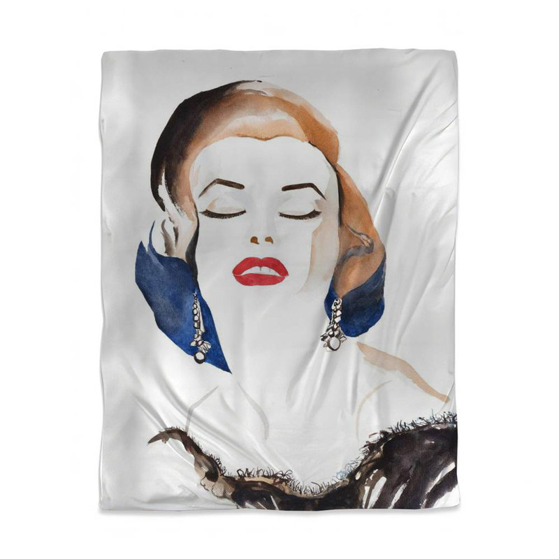 Housse de couette rétro bleu chic Marilyn Monroe | Décoration intérieure