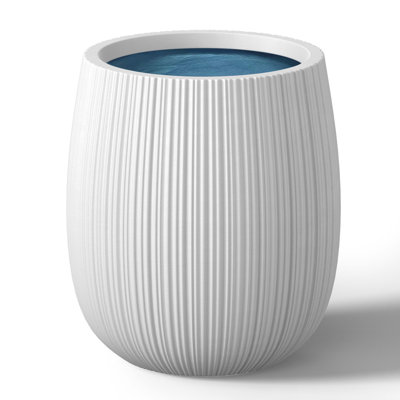 13 in. Middle(Upgraded Inner) Concrete Round Planter / Pot with Drainage Holes