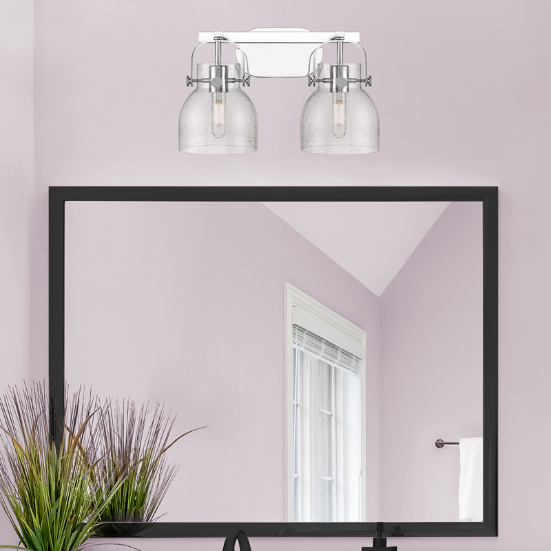 Éclairage pour meuble-lavabo mural 6 po Skycrest, Bullé, Chrome poli, Deux lumières