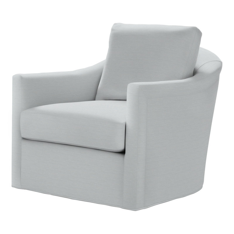 Catalina Swivel Armchair, Perigold Tres Chic Ice Blue, Dune