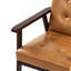 Chaise avec accoudoirs en cuir massif Mid-Century