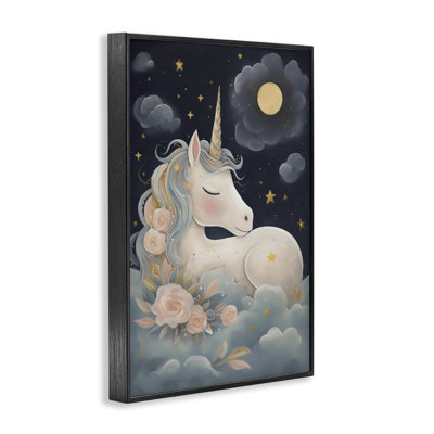 Unicorn Surrounded By Clouds Framed Giclee, design by Creative Studio