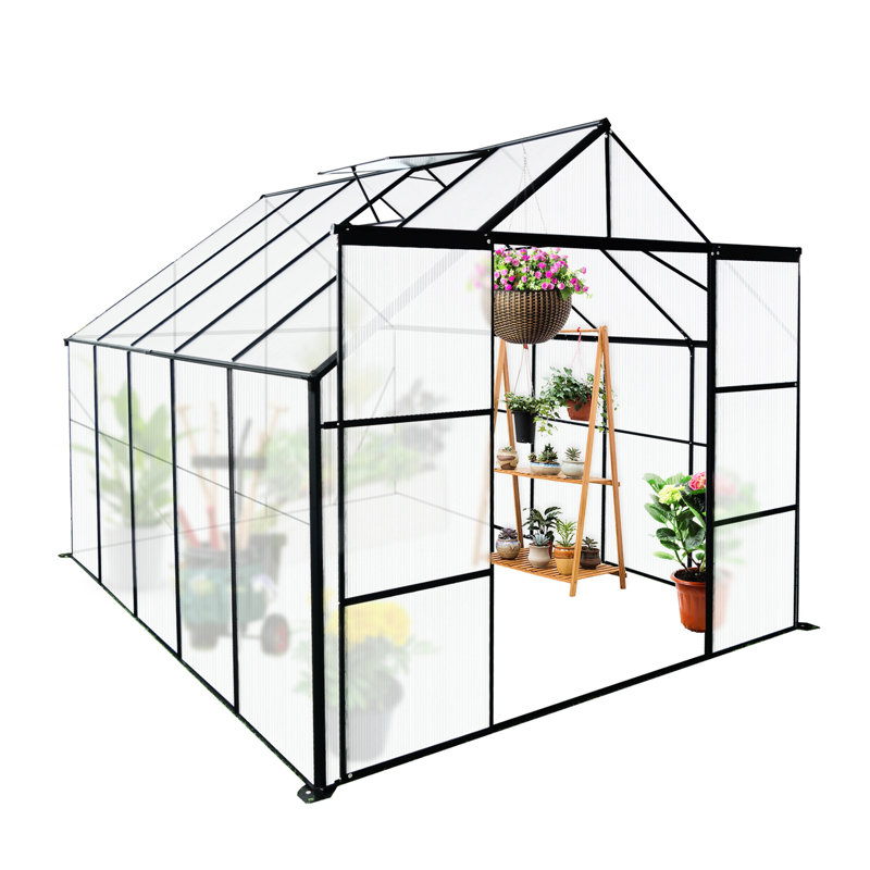 All Season Walk-in Greenhouse - And Spacious With Drainage Gutter Plant Protection, 91.52" H x 92.62" W x 120.49" D