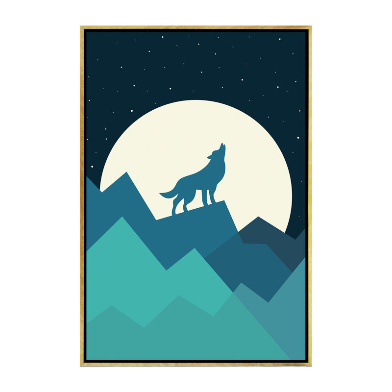 «Keep the Wild in You» par Andy Westface - impression d'art graphique, H 60 po x l 40po x P 1,5 po, Toile encadrée d'or