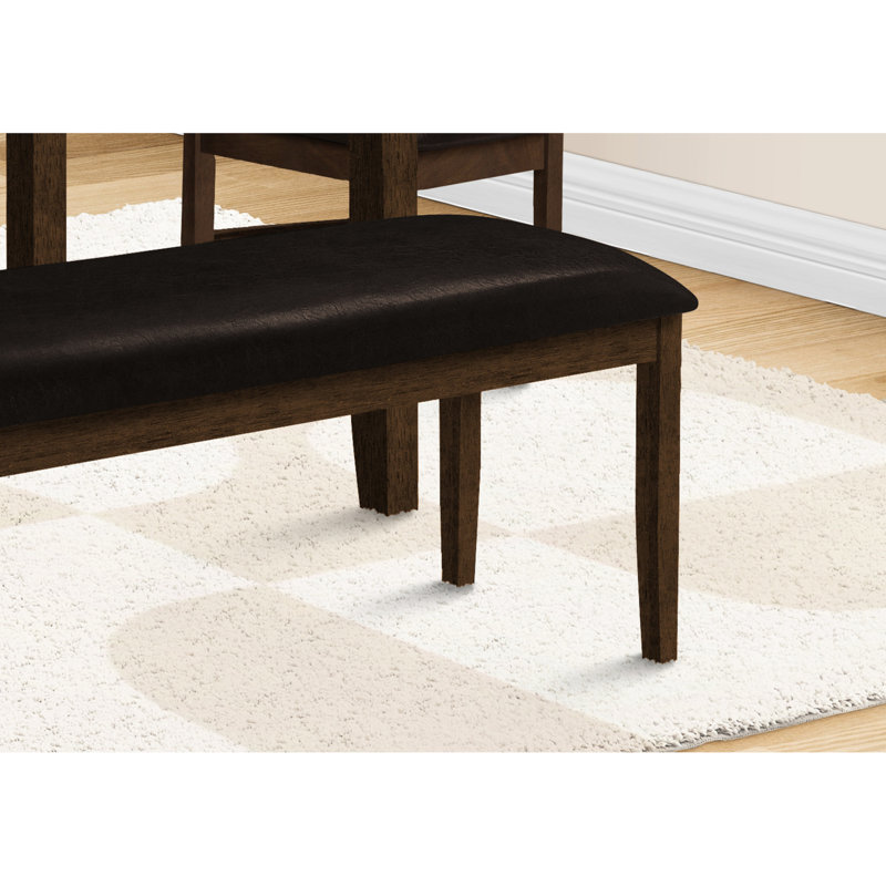 Brown 48" Rectangular Bench - Solid Wood Base And Foam Filled Upholstered Seat For Home Transitional Wood,