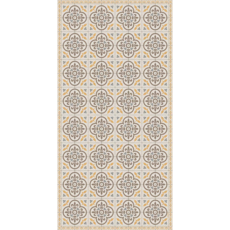 Santos Brown Easy to Clean Vinyl Mat, Runner 3' x 9'