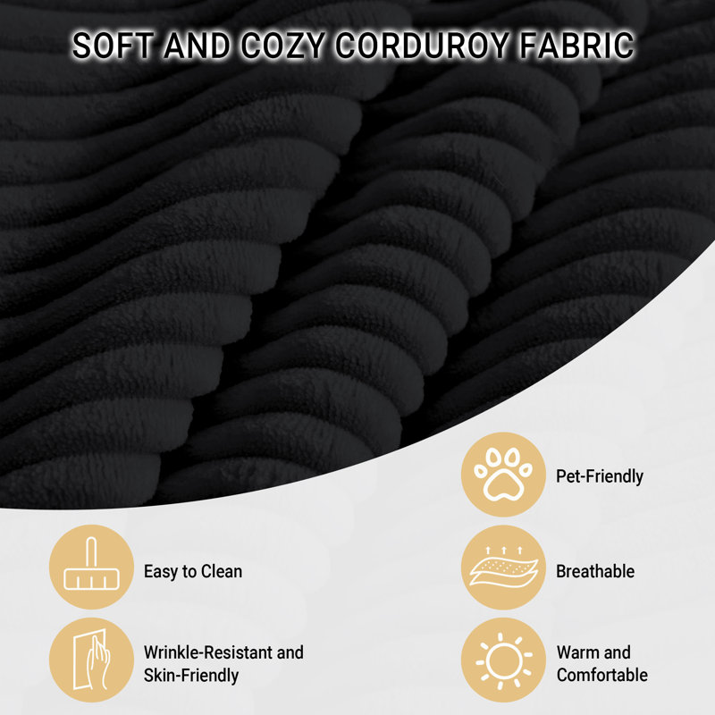 78" Convertible Compression Sofa Bed, Black
