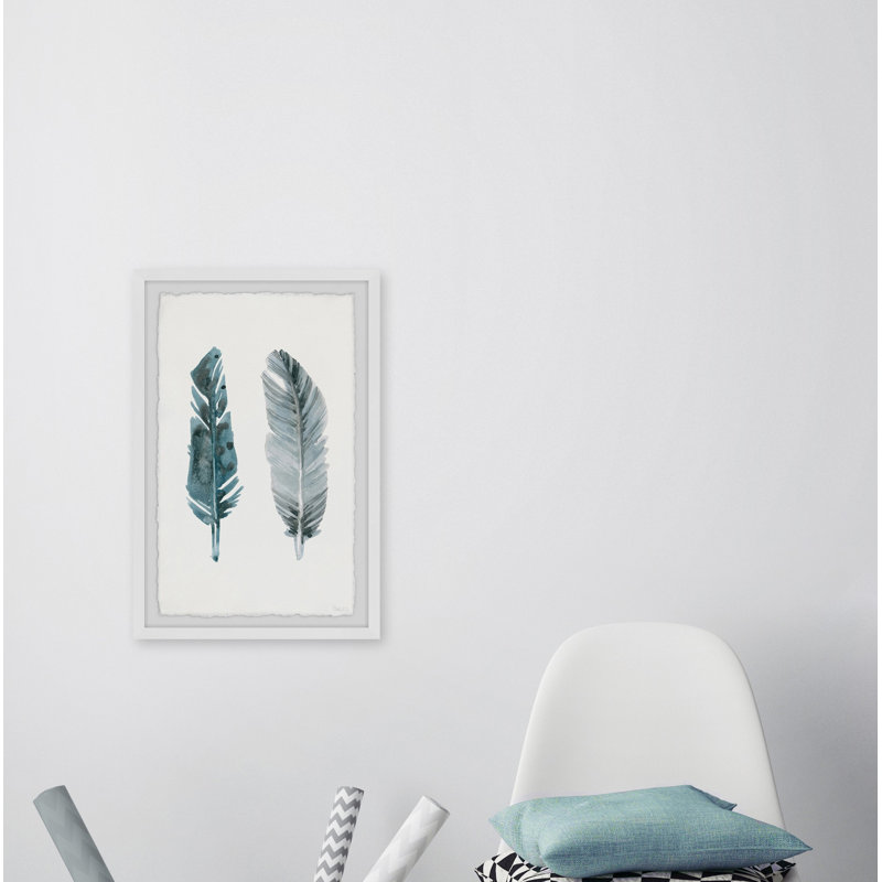 «Metallic Feathers», reproduction encadrée, H 30 po x l 20 po x P 1,5 po