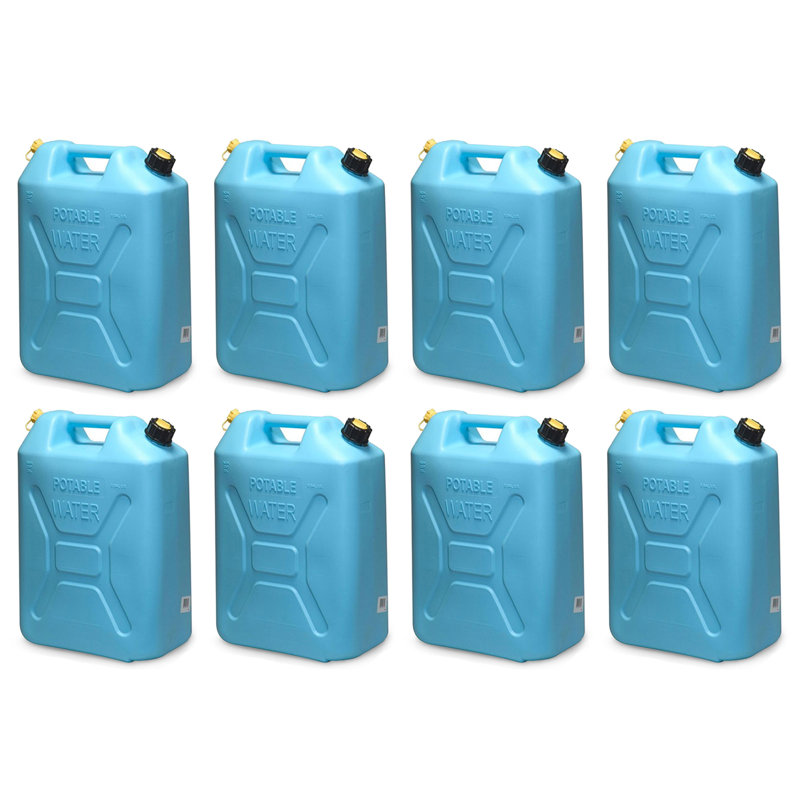 Scepter 5 Gal Military Style Water Can Container with Reversible Spout, 8 Pack