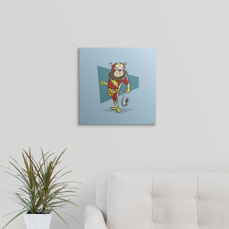 « lion-superhero animal art », impression, H 35 po x l 35 po x P 1,5 po, Toile