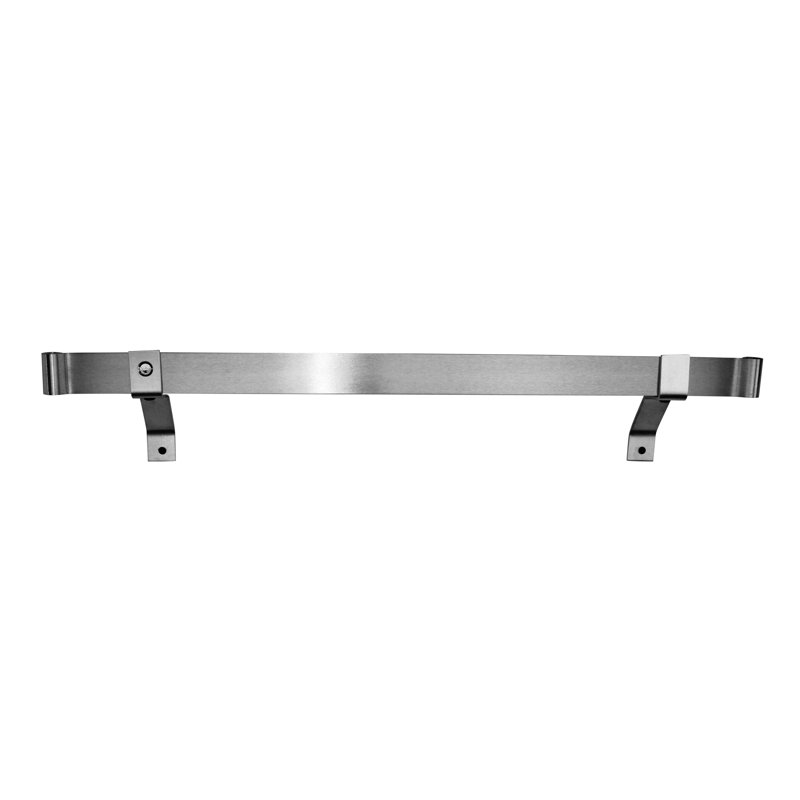 Premier Handcrafted Wall Mounted Pot Rack, 2" H x 48" W x 25" D, Stainless Steel