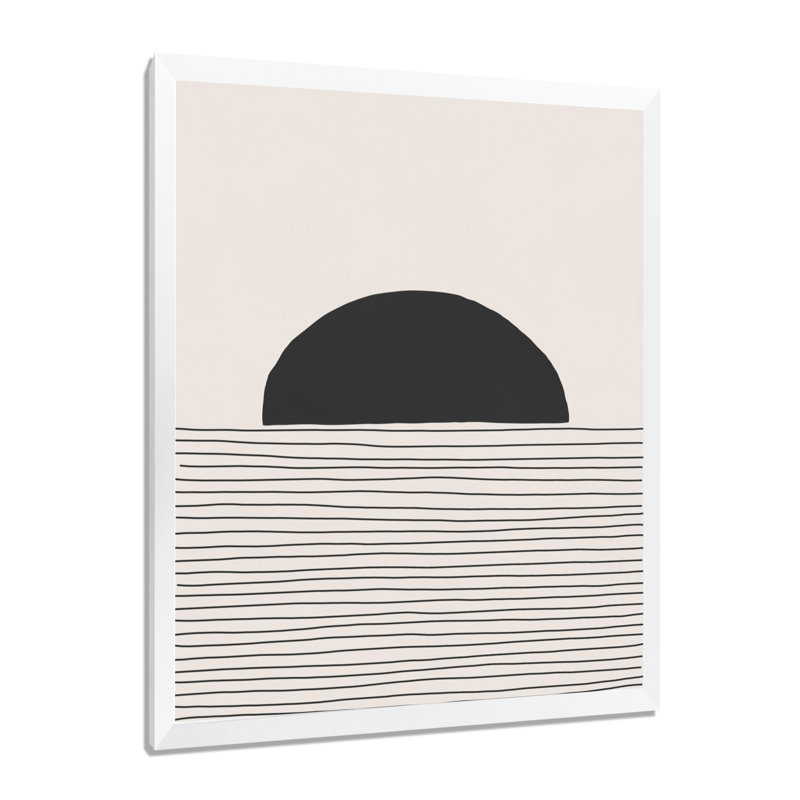 Minimal Geometric Lines and Circle V - Impression sur toile tendue, H 20 po x l 12 po, Cadre photo blanc